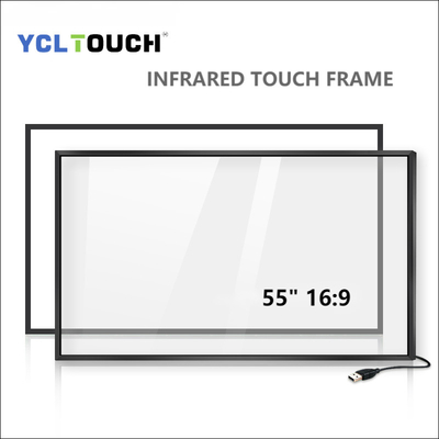 YCLTOUCH 55 ইঞ্চি ইনফ্রারেড টাচ ফ্রেম উচ্চ নির্ভুল ইন্টারেক্টিভ ওপেন ফ্রেম